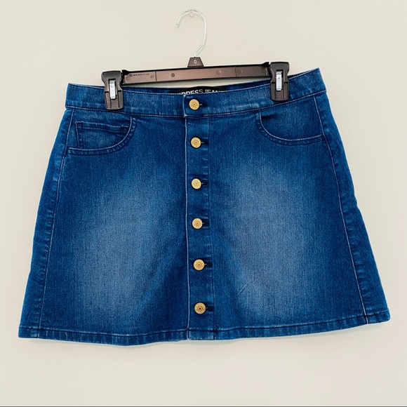 Express Jeans Medium Wash Denim Mini Skirt Size 8 - Picture 1 of 8